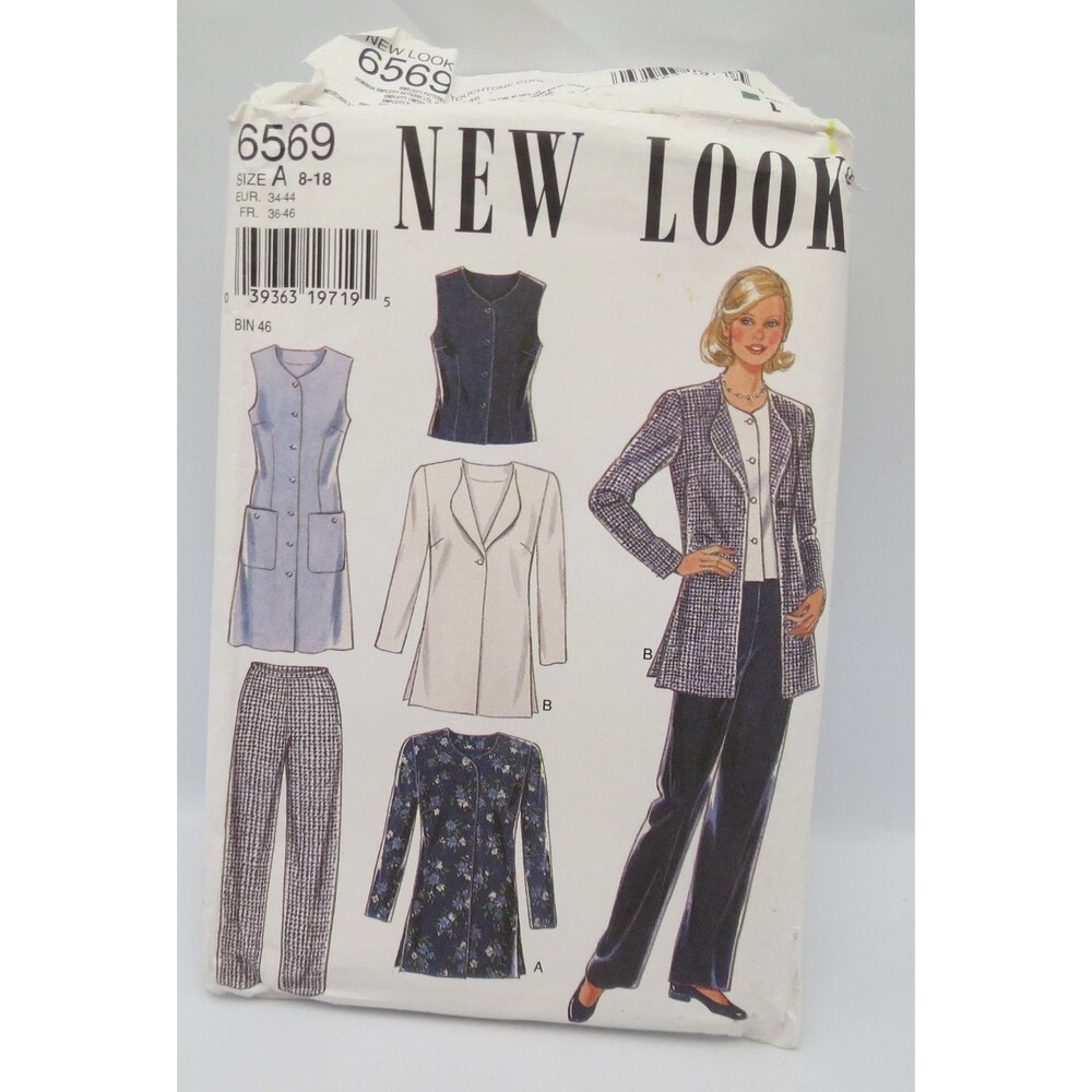 NEW LOOK 6569 Jacket Vest Pants Jumper Wardrobe Womens Size A 8-18